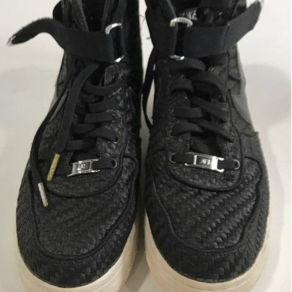 Nike AF1 High 2015 Woven 'Black' Men's Sneakers Size 9.5 Pre-Owned